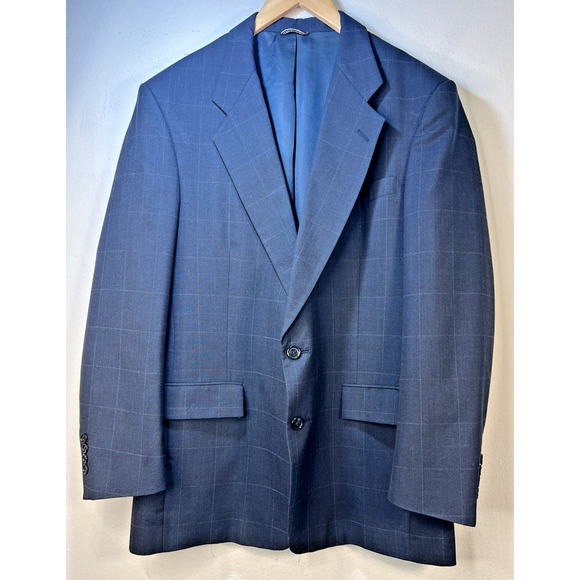 Christian Dior Monsieur Wool Blazer 41R Blue Suit Jacket Sport Coat Usa union